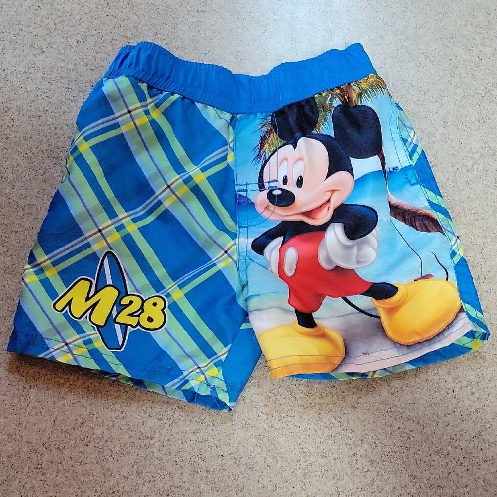 Disney Mickey Mouse Kids Swim Shorts - Blue and Yellow Size 12 MONTHS